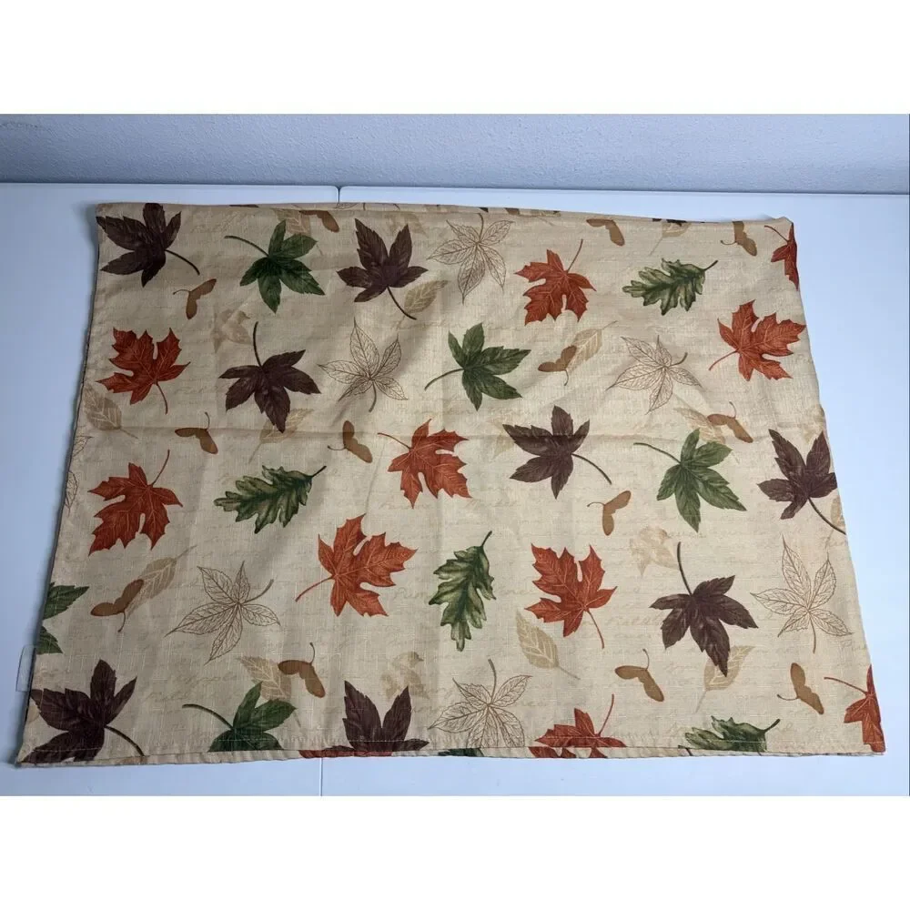 Elrene Autumn Leaves tablecloth harvest design  fallen leaves cream 68” x 50”